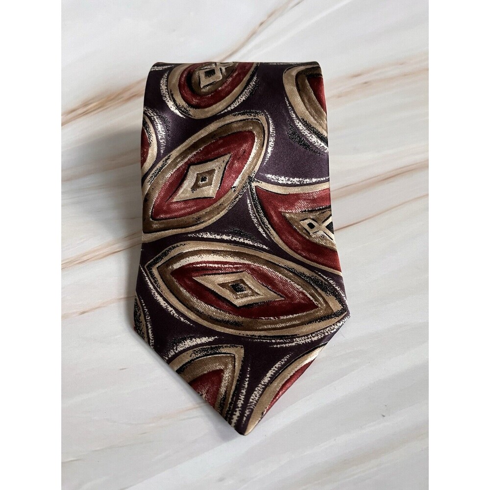 Carlos Tomasini Necktie 100% Silk USA Made Geometric Diamond 57 X 4